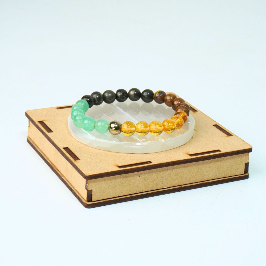 Money Magnet Fusion Band with Raw Selenite Plate