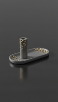 Graphite and Champagne Pyrite Incense Holders Set