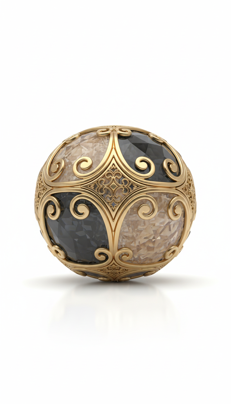 Gilded Crystal Meditation Orb