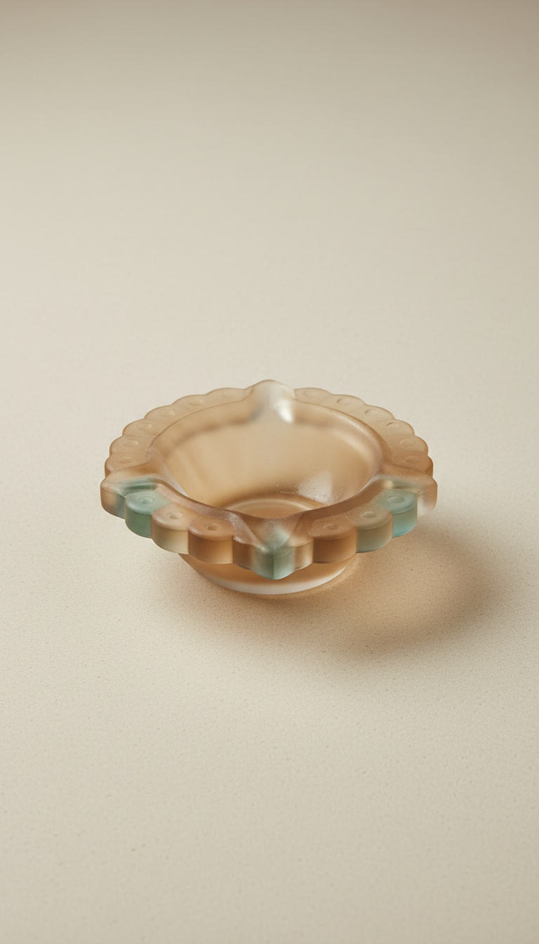 Frosted Glass Diya Lamp Cylindrical