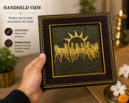 7 Horses Raw Pyrite Frame — Vastu & Feng Shui Prosperity Decor