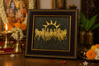 7 Horses Raw Pyrite Frame — Vastu & Feng Shui Prosperity Decor