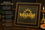 7 Horses Raw Pyrite Frame — Vastu & Feng Shui Prosperity Decor
